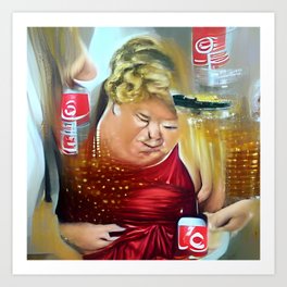 Donald In A Dress Drinking Cola Art Print