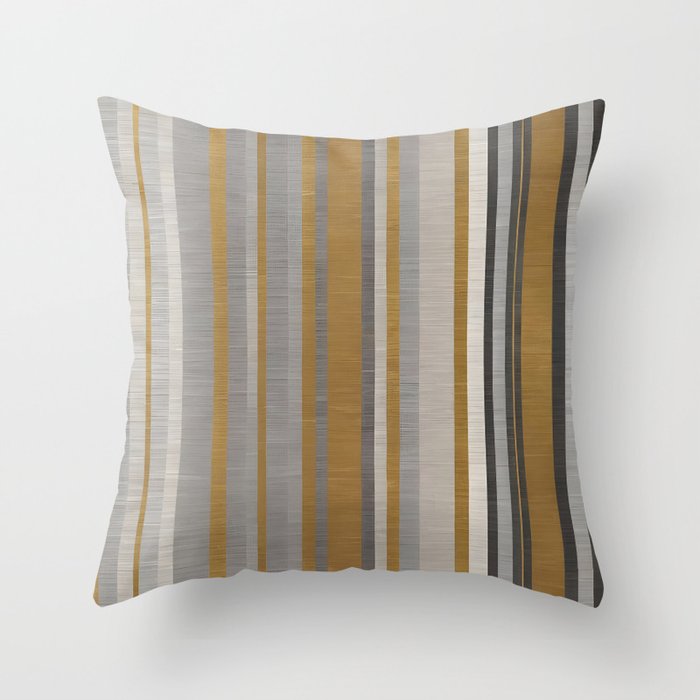 Linen Luxury Modern Silver Gold Texture Collection Throw Pillow