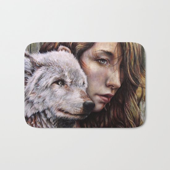 The Girl and the Wolf Bath Mat