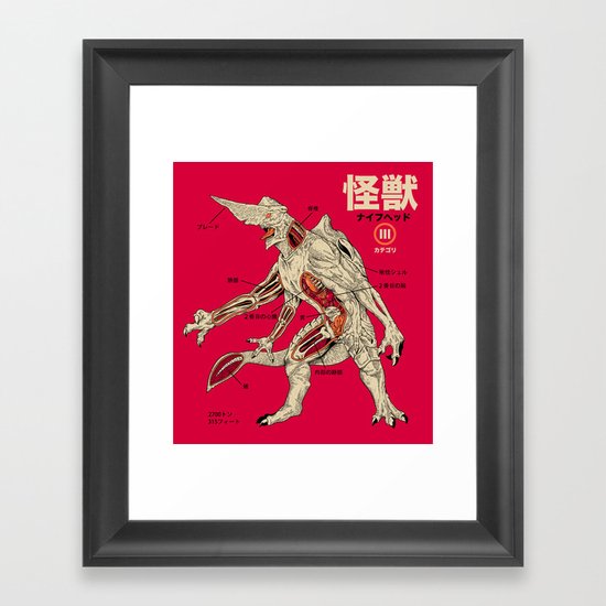 Kaiju Anatomy Framed Art Print