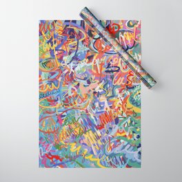 Street Art Pop Graffiti Abstract Colors of Life Writings by Emmanuel Signorino Wrapping Paper