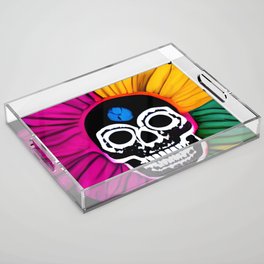 skull flower Acrylic Tray