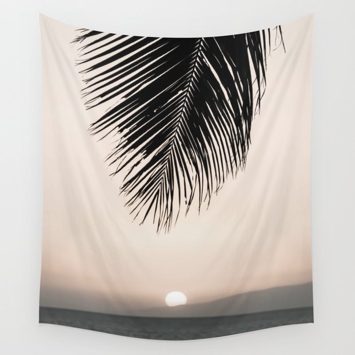 Sunset Palm Leaf Wall Tapestry