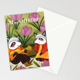 Raccoons in Love Stationery Card