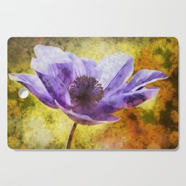 Mauve Anemone Flower Acrylic Painting Cutting Board