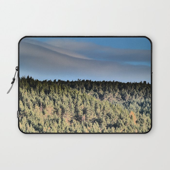 Scottish Highlands Spring Pine Forest Cloud View Laptop Sleeve