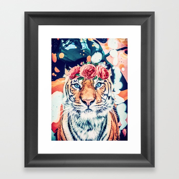 Splatter Tiger Framed Art Print