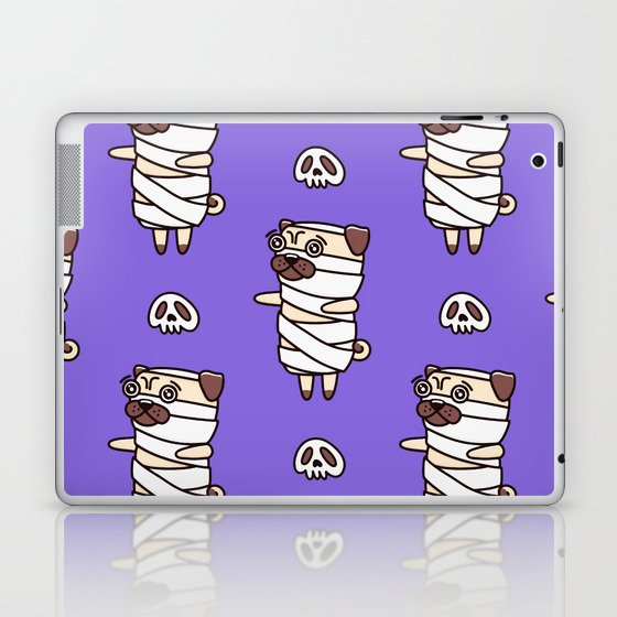 Halloween Pattern Dog Pug Mummy Costume Laptop & iPad Skin