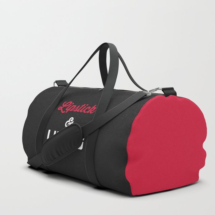 Lipstick Lifting Funny Gym Quote Duffle Bag By Jcanimals