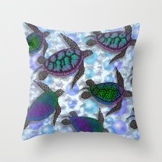 SEA OF TURTLES Throw Pillow