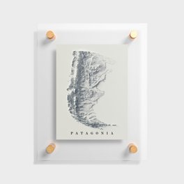 Patagonia, Argentina and Chile, Relief Map 3D digitally-rendered Floating Acrylic Print