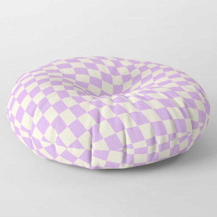 Check V - Lilac Twist — Checkerboard Print Floor Pillow