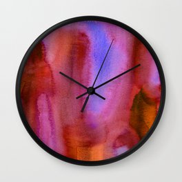 Abstract Watercolor: Lava Lamp (red/purple) Wall Clock