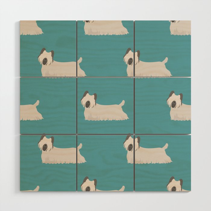 Skye Terrier Dog Pattern Wood Wall Art