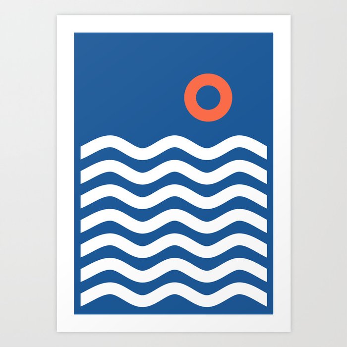 Nautical 03 Seascape Art Print