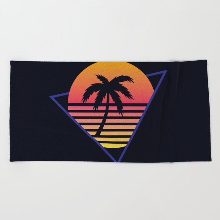 Retrowave sunset 3 / 80s - 90s Retro Beach Towel