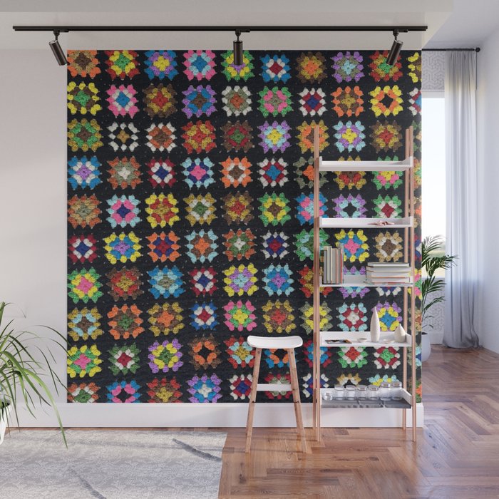 Crochet Granny Squares // Bright Wall Mural