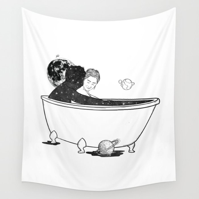 Love in bath tube. Wall Tapestry