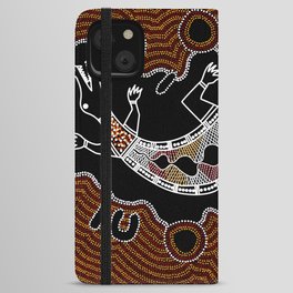 Aboriginal Crocodile Authentic Aboriginal Art iPhone Wallet Case