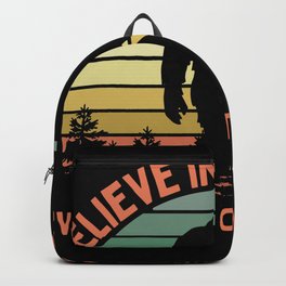 Bigfoot Funny Believe In Yourself Motivational Sasquatch Vintage Sunset Backpack