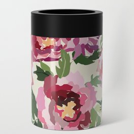 Happy peony light gray background Can Cooler