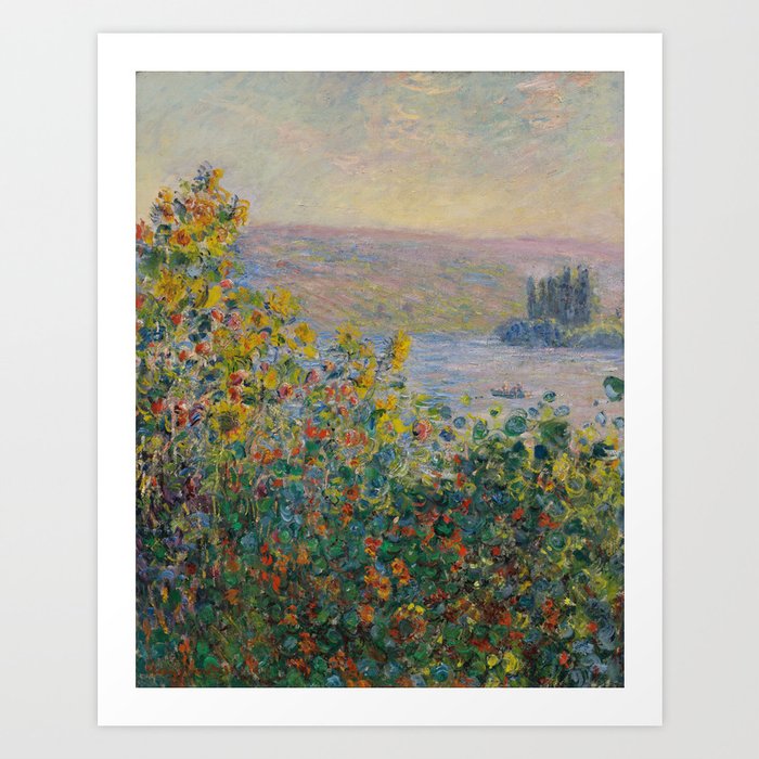 Flower Beds at Vetheuil by Claude Monet Art Print