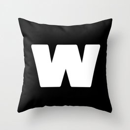 w (White & Black Letter) Throw Pillow