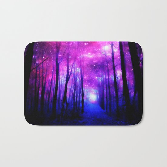 Magical Forest Path Fuchsia Purple Blue Bath Mat