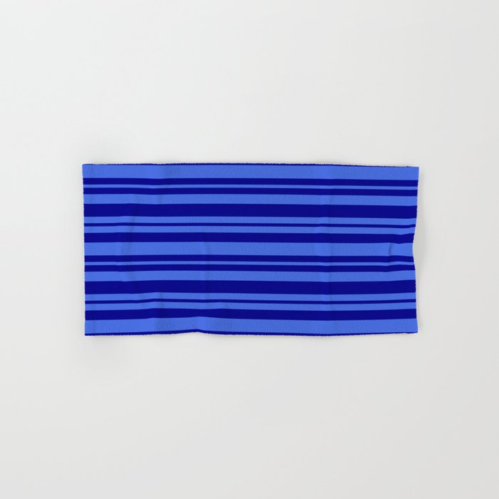 Dark Blue & Royal Blue Colored Stripes Pattern Hand & Bath Towel
