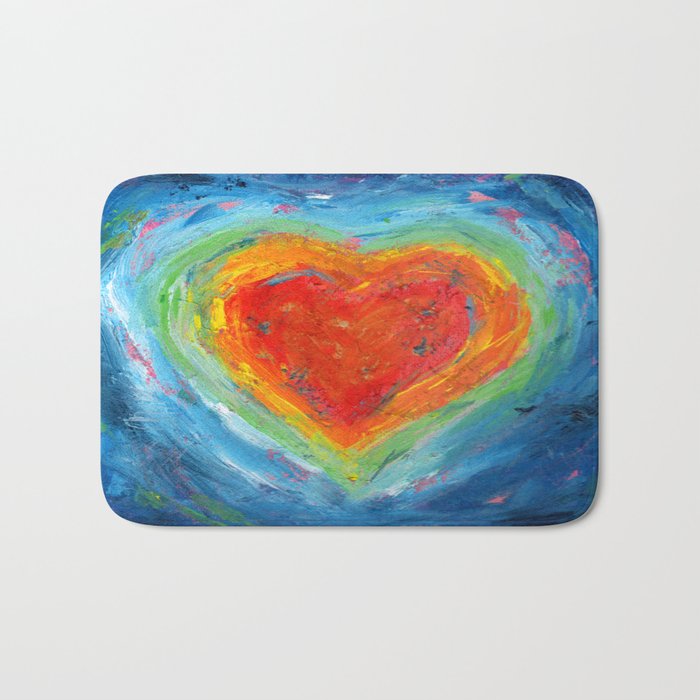 Rainbow Heart Healing Bath Mat