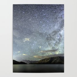 New Zealand Southern Hemisphere Skies Over Lake Wakatipu by OLena Art Poster