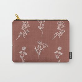 Botanical Wildflowers Line Art Carry-All Pouch