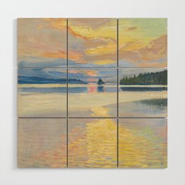 Akseli Gallen-Kallela - Sunset over Lake Ruovesi Wood Wall Art