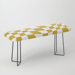 Warped Checkered Pattern (mustard yellow/white) Bench
