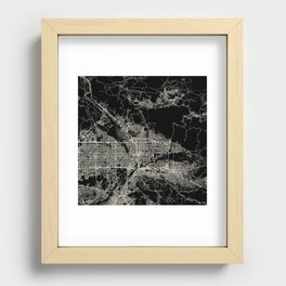 San Bernardino USA - City Map - Black and White Aesthetic Recessed Framed Print