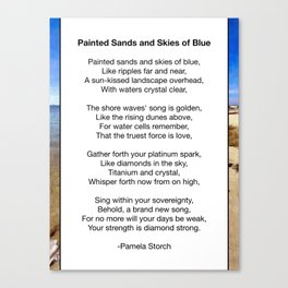 Painted Sands and Skies of Blue Poem Canvas Print