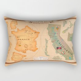 World of Wine Map Rectangular Pillow