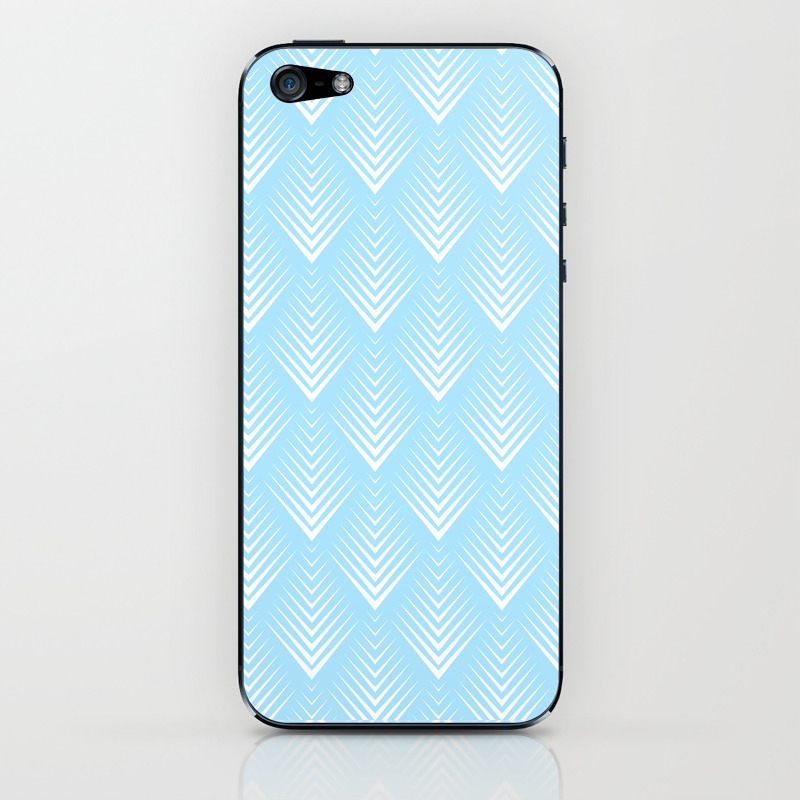 Abstract Pastel Light Blue Leafs Pattern iPhone & iPod Skin by patternsoul