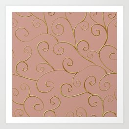 Baroque Style Seamless Pattern Ornament Background. Elegant Luxury Fashion Texture Art Print