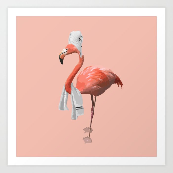 Squeaky Clean Flamingo Art Print