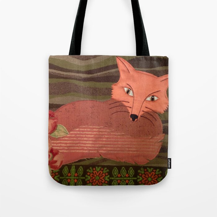 Fiber Fox Tote Bag By Evamay