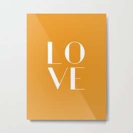 L.O.V.E. Metal Print | Yellowtypography, Weddinggift, Abstracttypography, Typography, Giftforboyfriend, Anniversarygift, Mustardyellow, Autumncolor, Fallcolor, Typographylove 