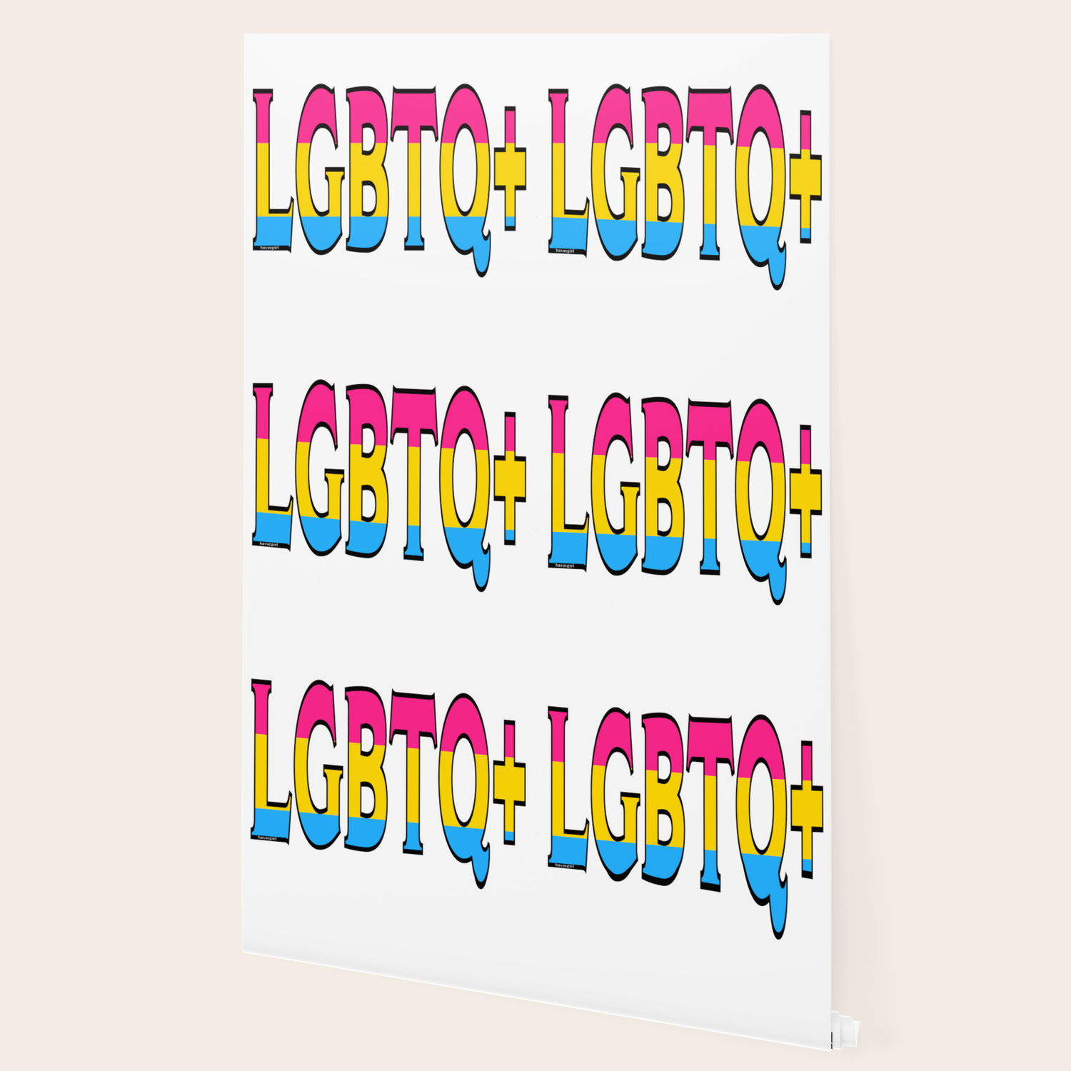 Lgbtq Font With Pansexual Flag Wallpaper By Havocgirl Society6