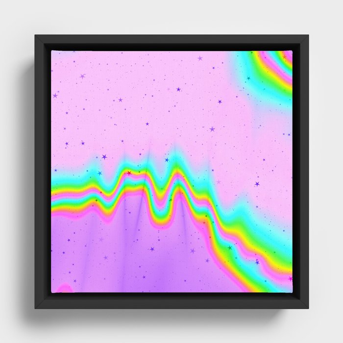 Rainbow Shapes Framed Canvas