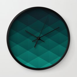 Graphic 869 // Grid Teal Fade Wall Clock