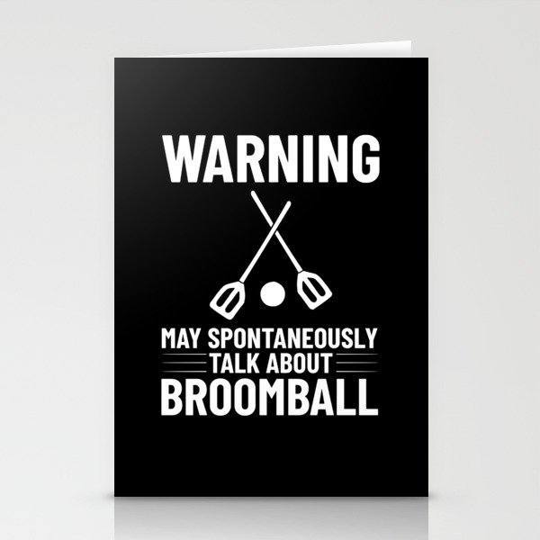 Broomball Stick Game Ball Player Stationery Cards