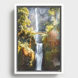 Multnomah Falls Waterfall Framed Canvas