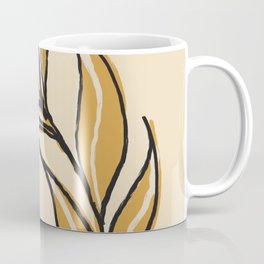 Golden Leaves Line Art Mug