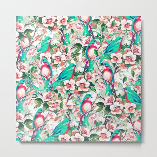 Birds & Flowers #society6 #decor #buyart Metal Print
