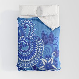 Paisley Ornament - Blue Palette Comforter